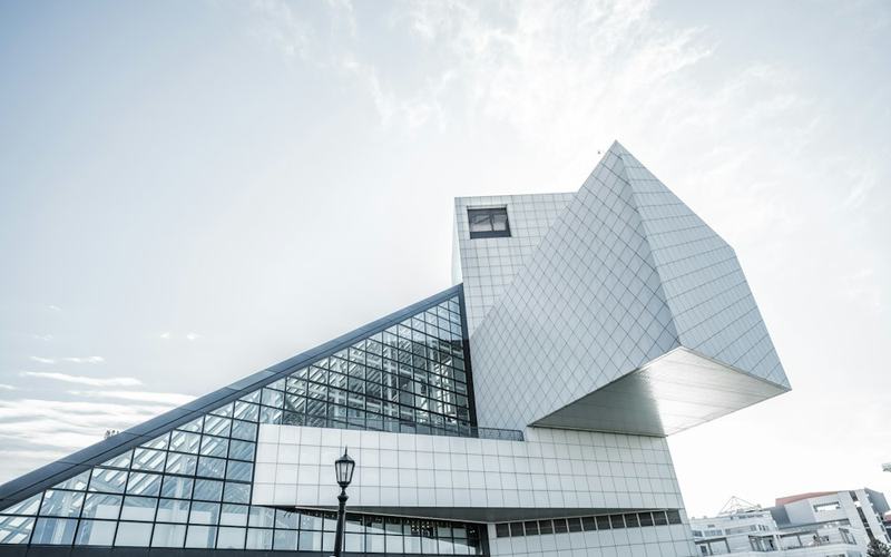 Contemporary building with a glass and panel facade