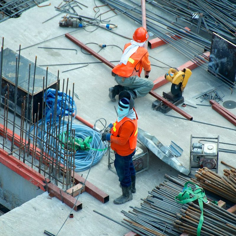 Site Safety Gear Set Construction site safety gear including hard hat
